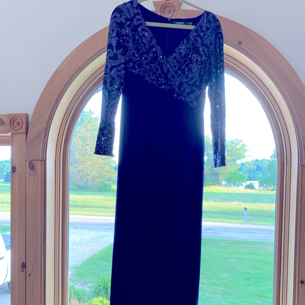 Ralph Lauren Royal Blue Sequence Gown
